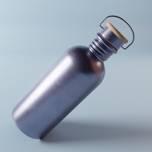 Brushed metal water bottle with handle preview image